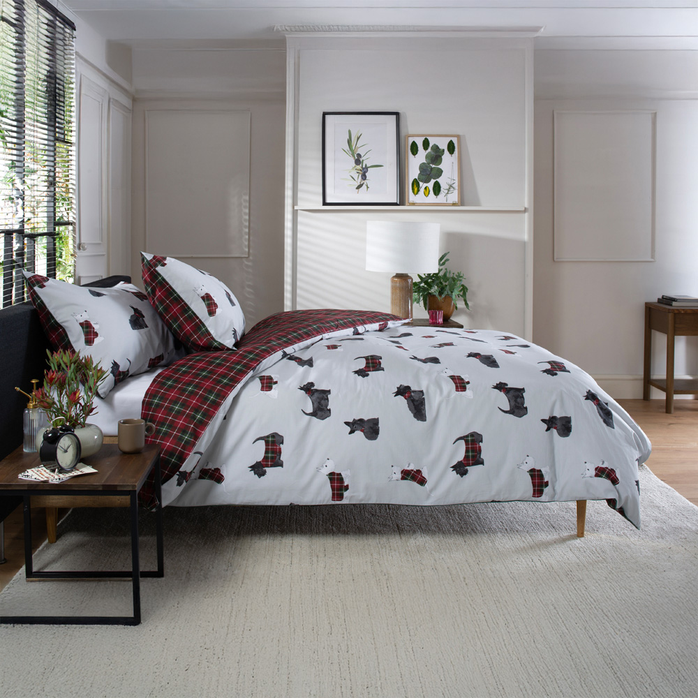 The Lyndon Company Hattie Super King Size Grey and Green Reversible Duvet Set Image 2