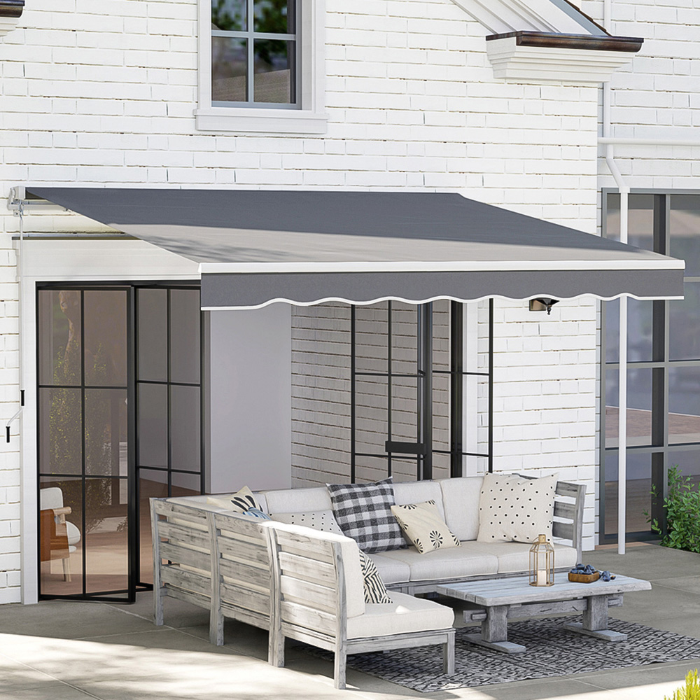 Outsunny 2.5 x 2m Dark Grey Retractable Canopy Image 1