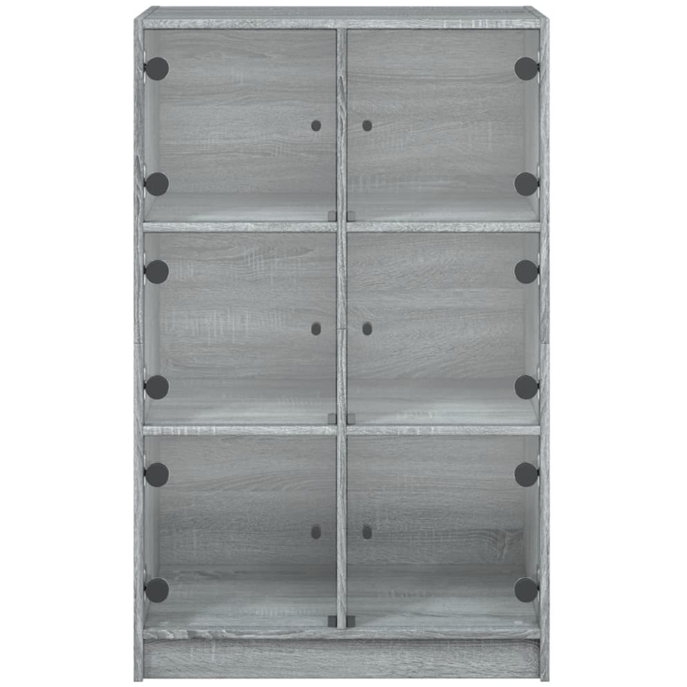 vidaXL 2 Glass Door Grey Sonoma Highboard Image 7
