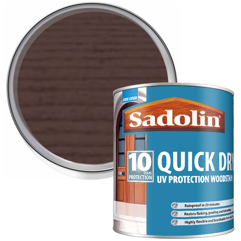 Sadolin Quick Dry 10 Year Jacobean Walnut Woodstain 1L Image 1