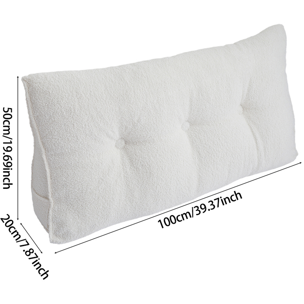 Living and Home Beige Wedge Headboard Pillow with Side Pocket 100 x 50cm Image 8