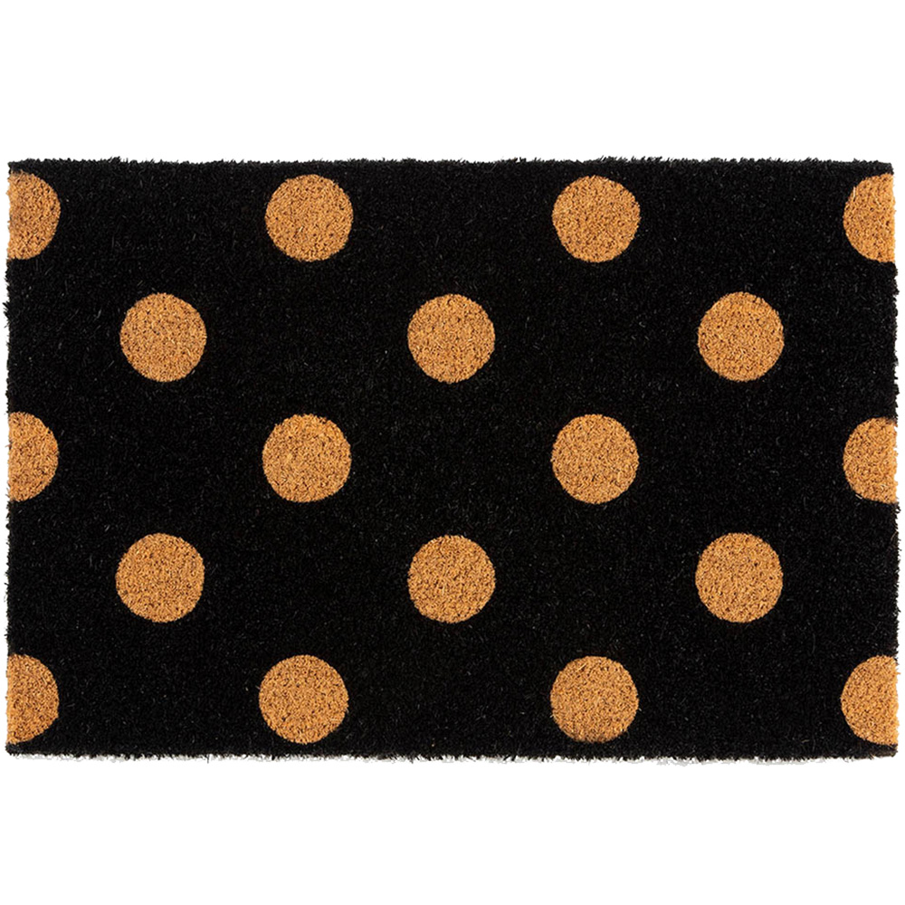 Astley Natural and Black Spots Coir Doormat 60 x 40cm Image 1