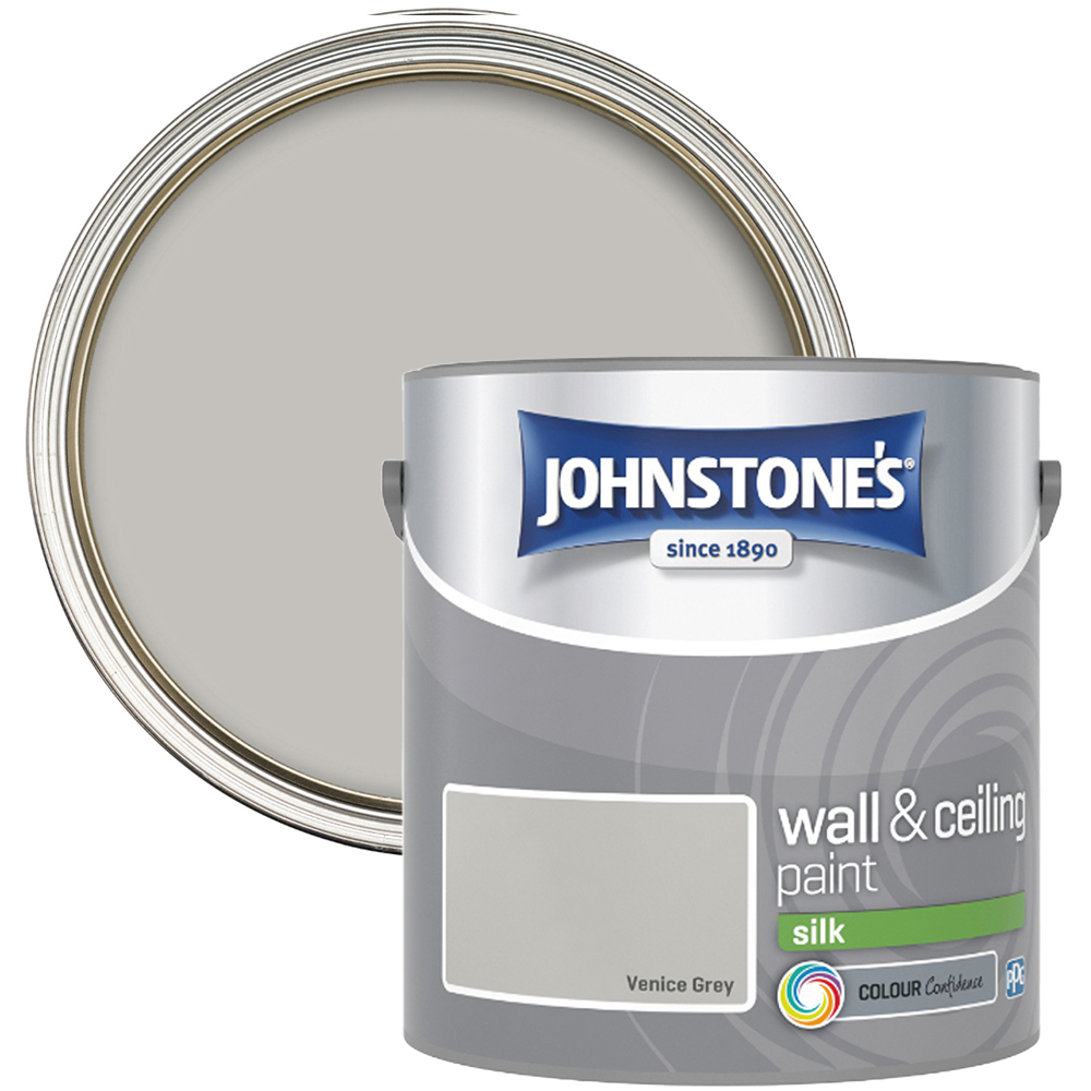 Johnstone's Walls & Ceilings Venice Grey Silk Emulsion Paint 2.5L Image 1