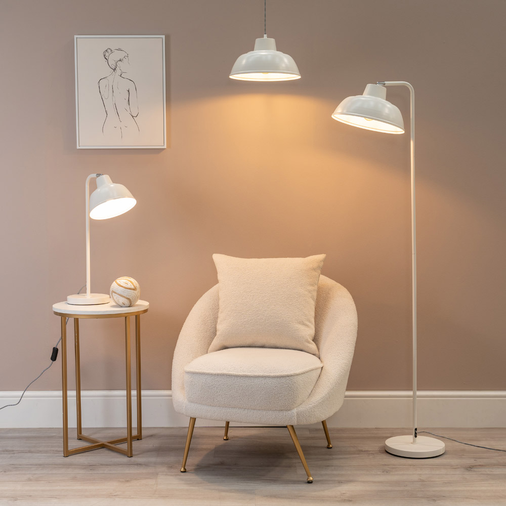 ValueLights Morris White Retro Dome LED Floor Lamp Image 7