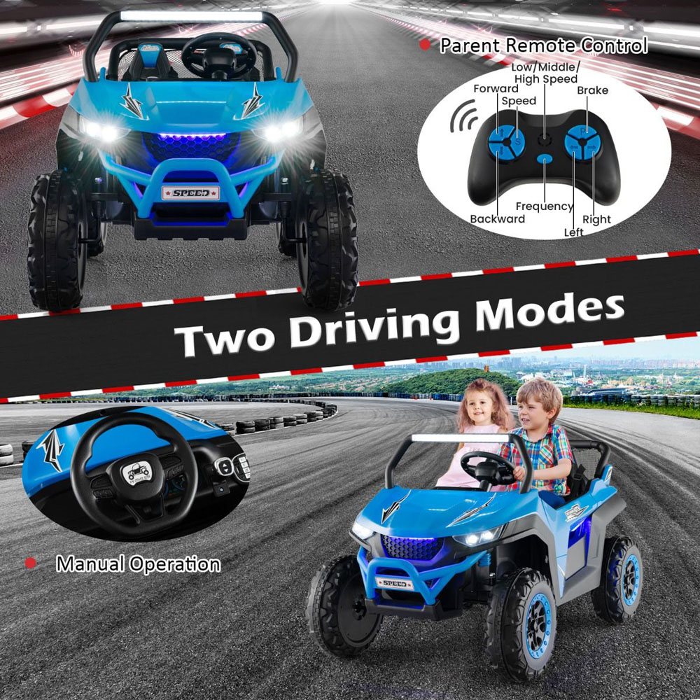 Costway Kids 2 Seater Blue Ride On UTV Car Image 4