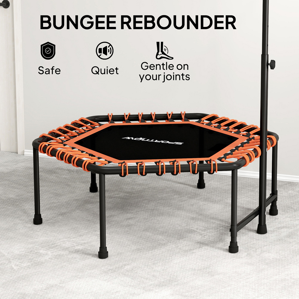 SPORTNOW 3.7ft Orange Trampoline with Adjustable Handle and LED Lights Image 7