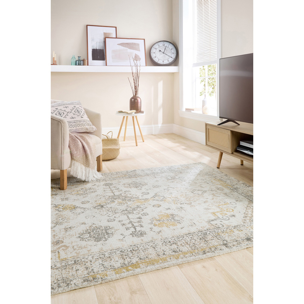 Origins Vogue Light Grey and Ochre Rug 120 x 170cm Image 2