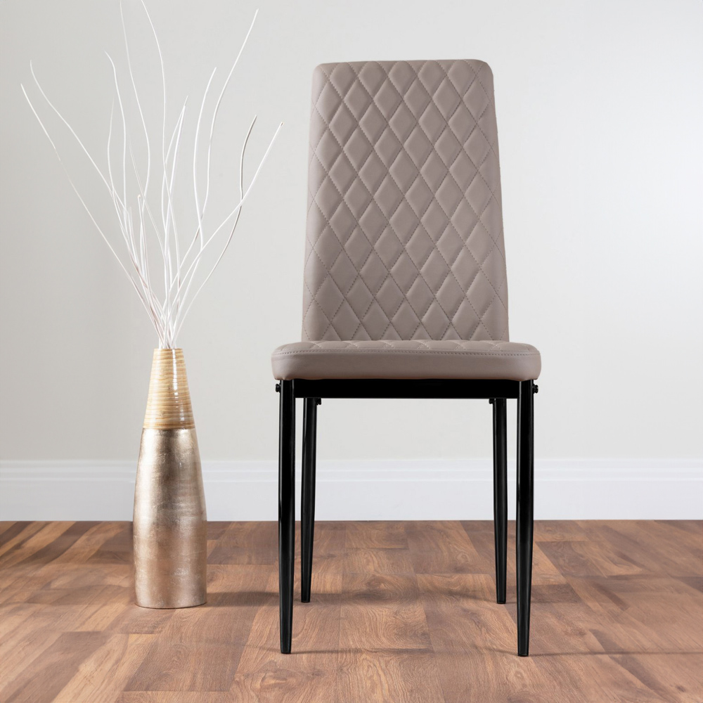 Furniturebox Arona Valera Concrete Effect 4 Seater Round Dining Set Grey and Cappuccino Image 3