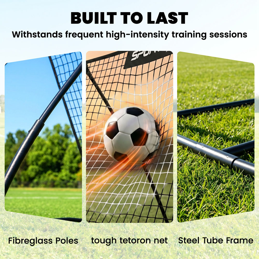 SPORTNOW Black Football Rebounder Net with Carry Bag and Ground Stakes 95 x 150 x 100cm Image 5
