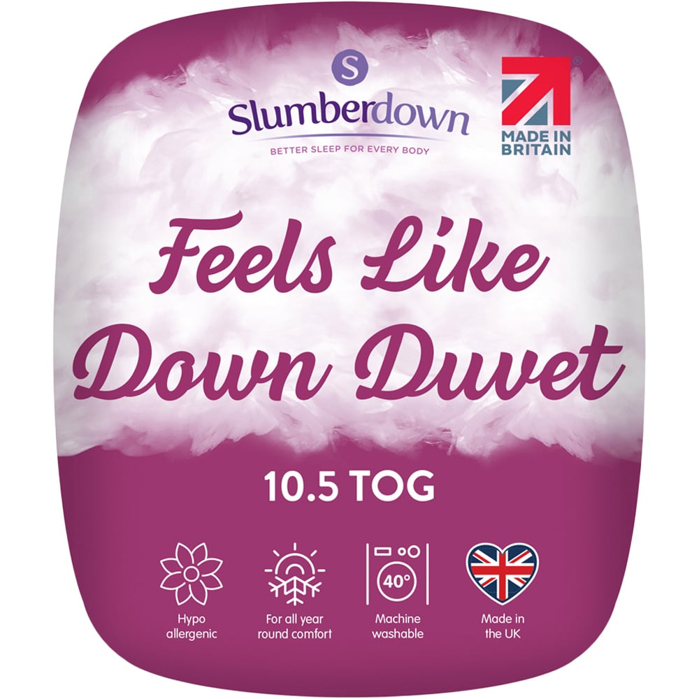 Slumberdown King Size White Feels Like Down Duvet 10.5 Tog Image 1