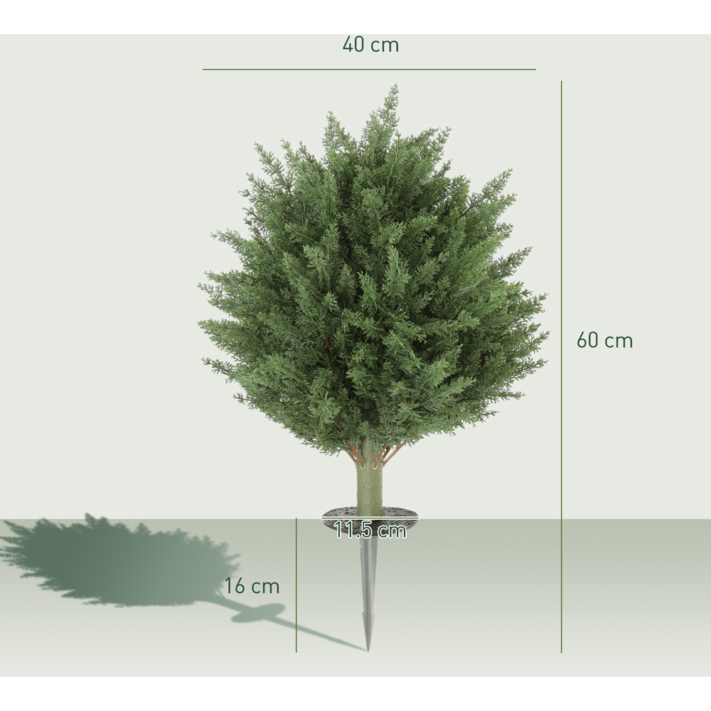 HOMCOM Green Artificial Cypress Tree with Ground Stake Set of 2 Image 9
