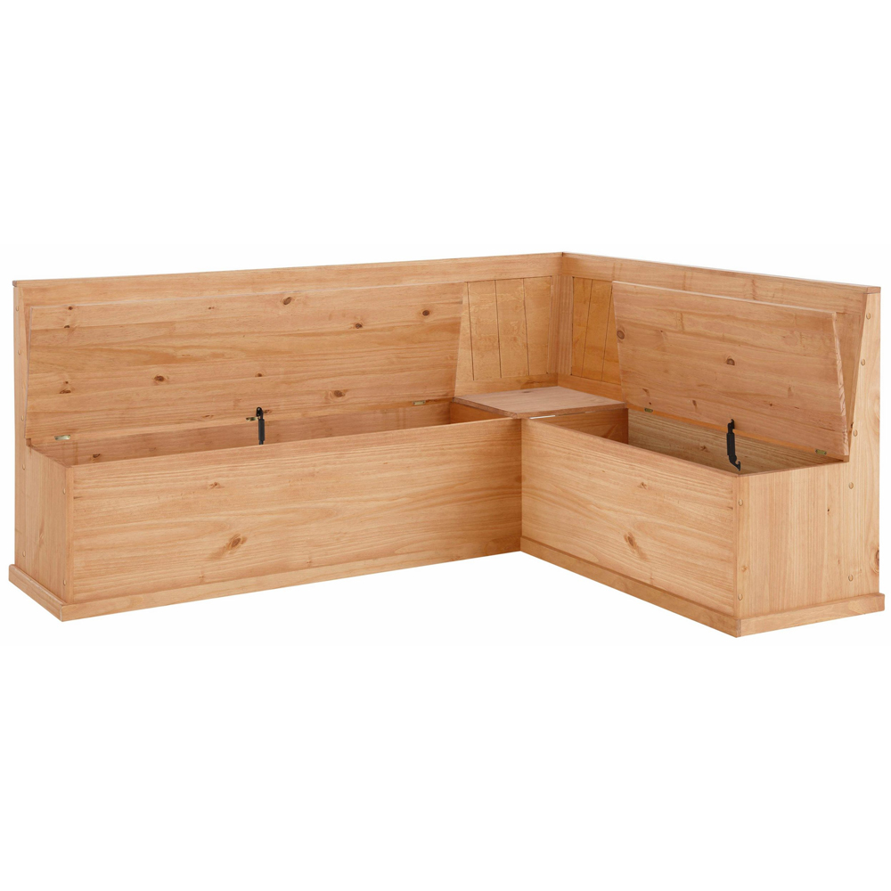 Loft24 Sara 4 Seater Solid Pine Wood L-Shaped Corner Bench Image 3