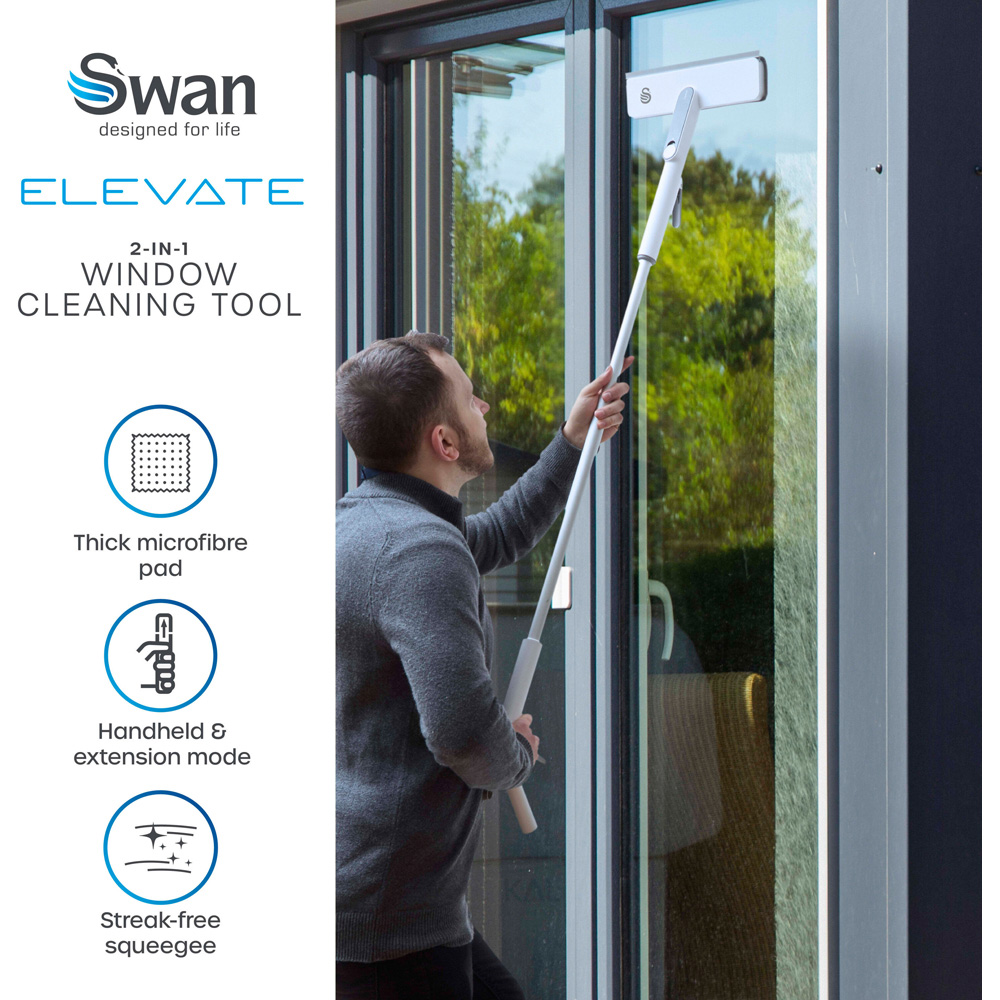 Swan Elevate 2-in-1 Extendable Spray and Squeegee Window Cleaning Tool Image 2
