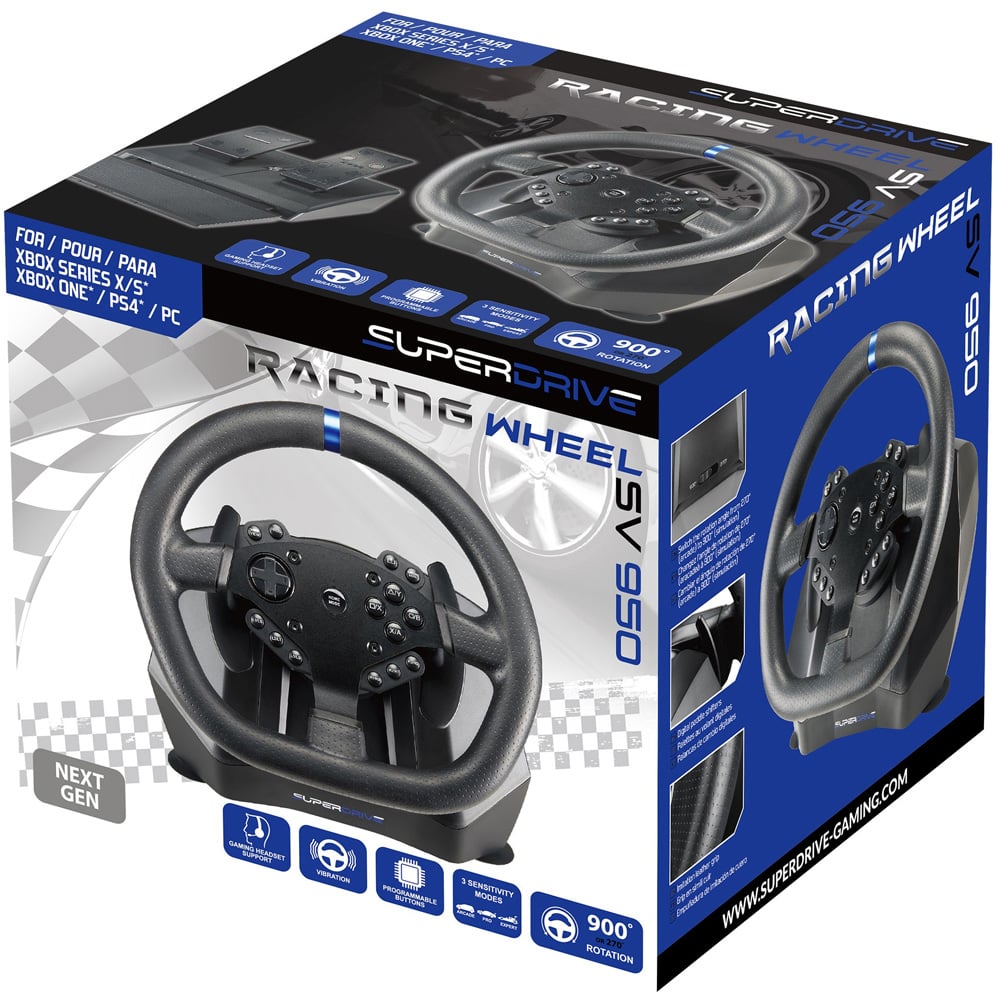 Subsonic Superdrive SV950 Universal Gaming Steering Wheel and Pedals Image 2