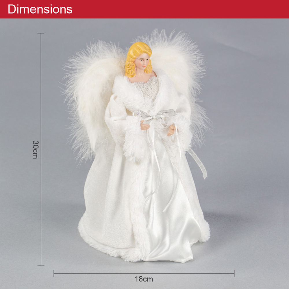 The Christmas Workshop Pink and White Tree Top Angel 30cm Image 7