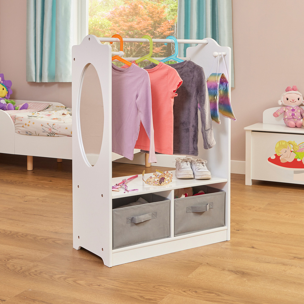 Liberty House Toys White Wooden Dress Up Unit with Storage Image 5