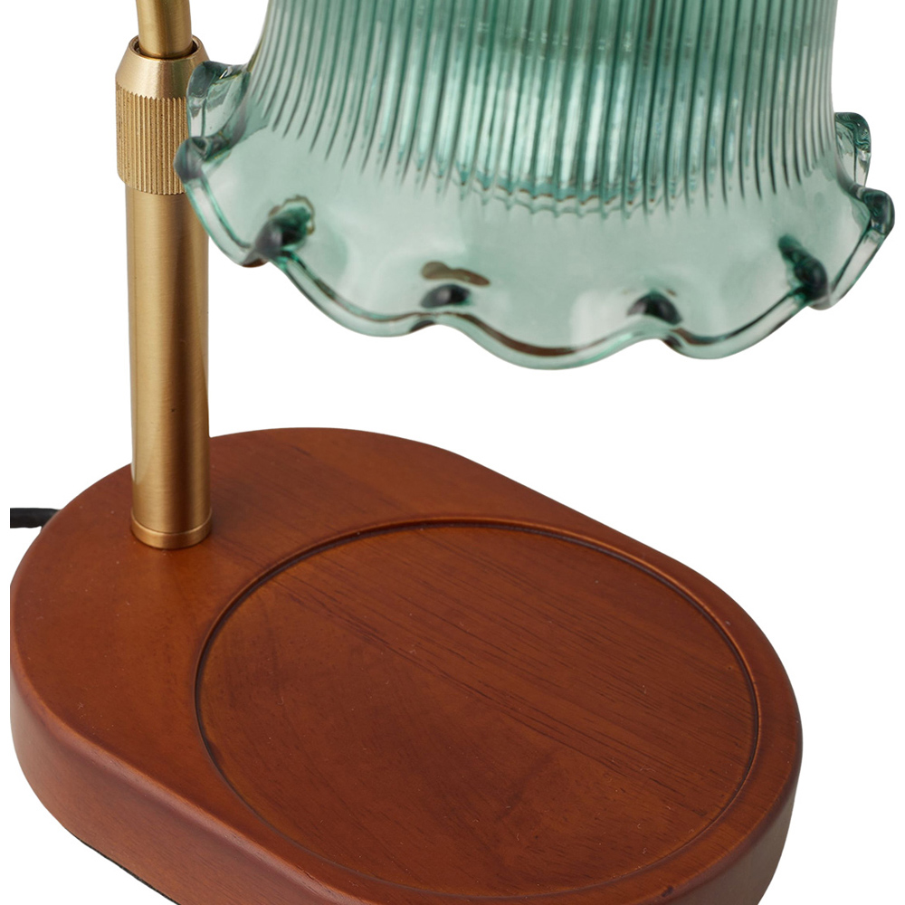 Living and Home Green Glass Candle Warmer Lamp with Dimming Image 5