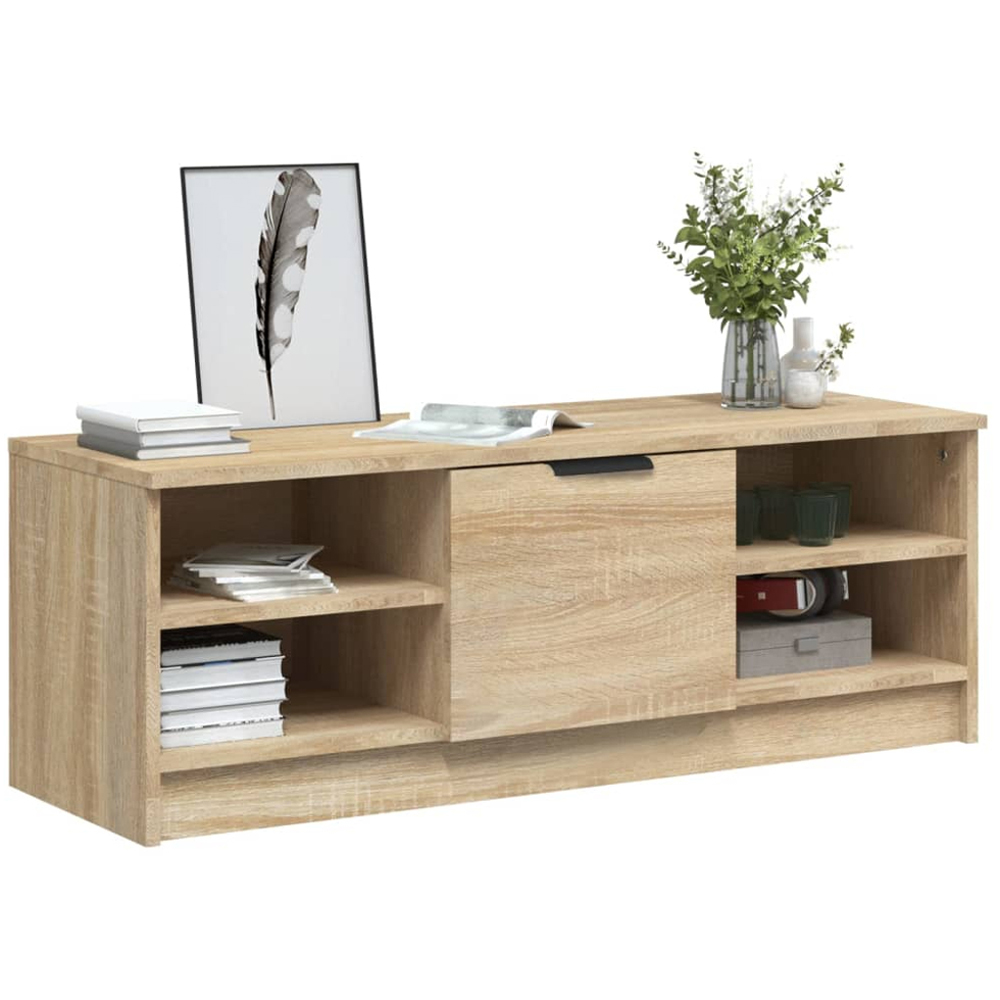 vidaXL Single Door 4 Shelf Sonoma Oak TV Cabinet Image 3