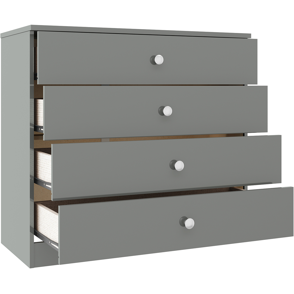 Seconique Denver 4 Drawer Grey Gloss Storage Chest Image 4