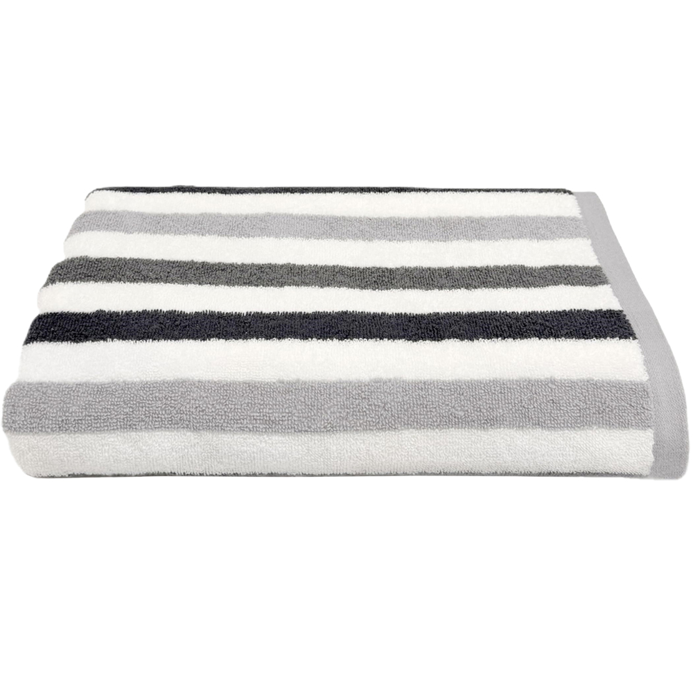 Allure Bath Fashions Cali Grey Striped Bath Sheet Image 1
