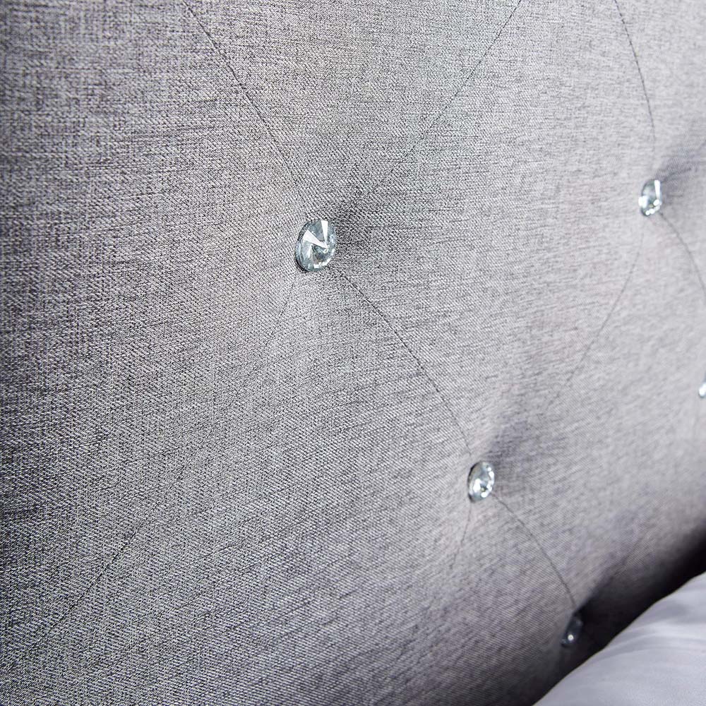 Home Treats Double Crystal Grey Ottoman Bed Image 3