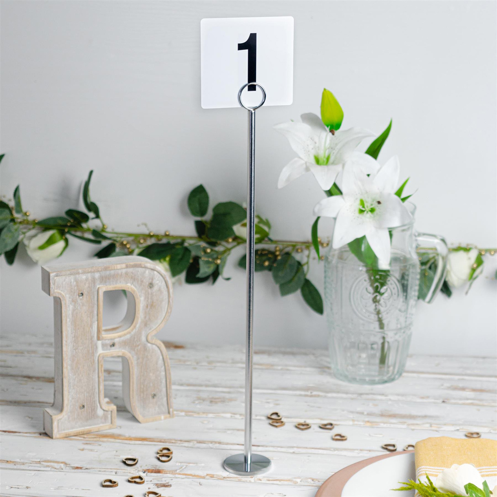 Argon Tableware Silver Stainless Steel Table Number Holder 46cm 25 Pack Image 2