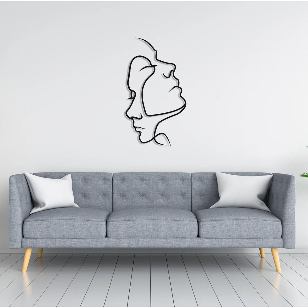 Decortie 2 Face Minimalist Metal Line Art Wall Decor Image 2