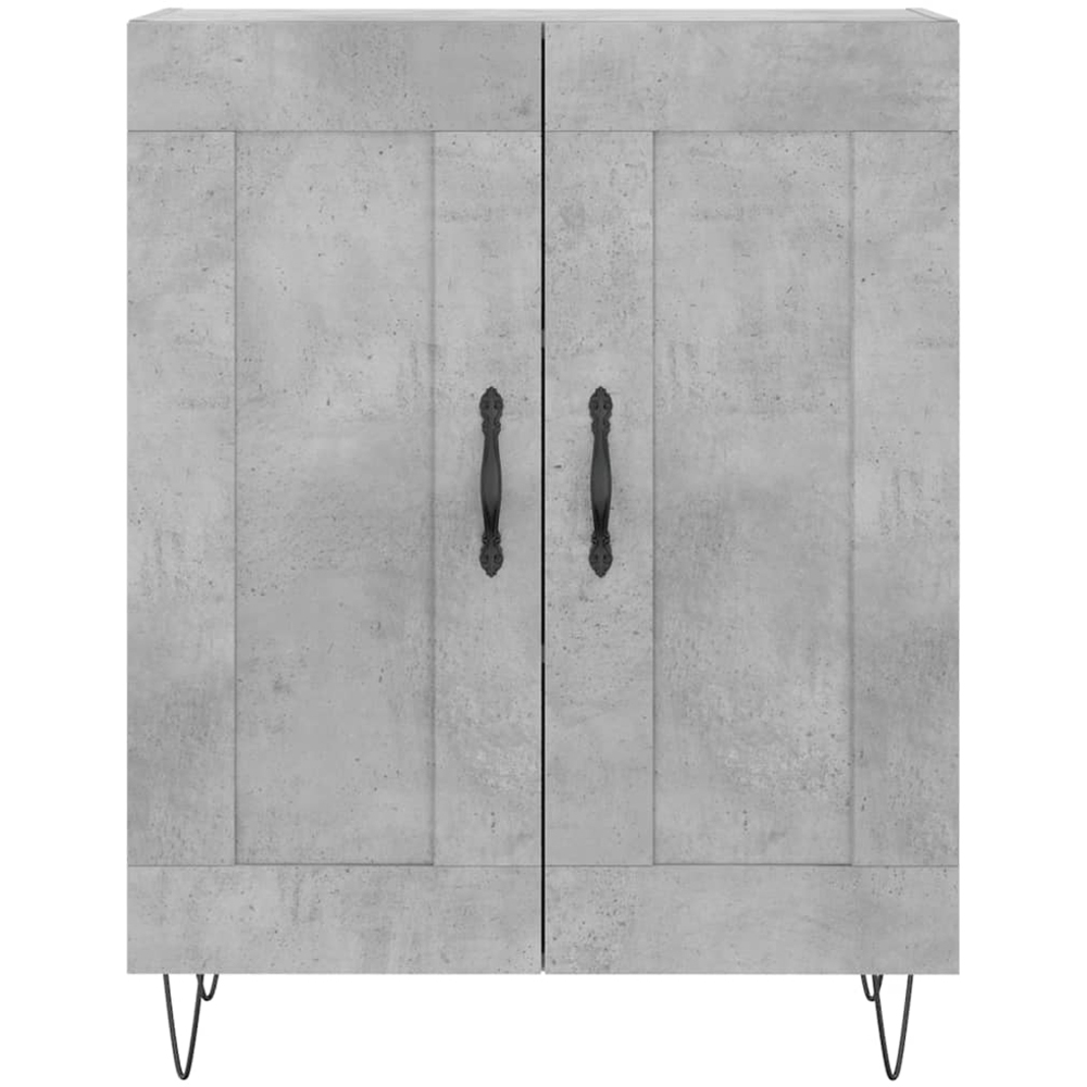 vidaXL 4 Door Concrete Grey Highboard with Hairpin Legs Image 8