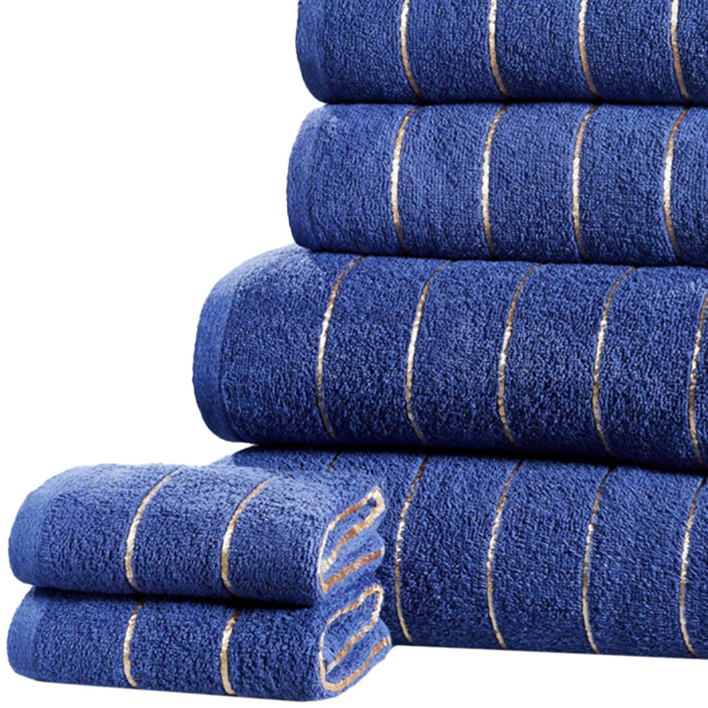 Rapport Home Sandringham Blue Cotton Towel Bundle Set of 6 Image 3