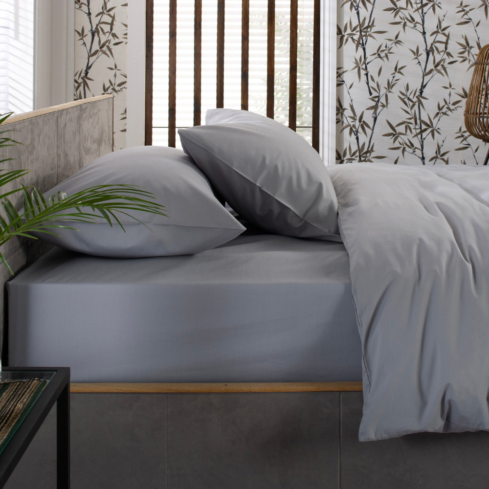 The Lyndon Company Single Silver Fitted Bed Sheet Image