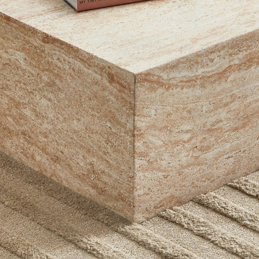 Desser Pisa Travertine Effect Rectangle Coffee Table Image 4