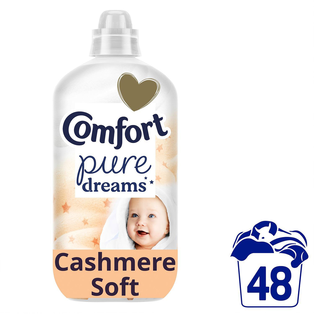 Comfort Pure Dreams Cashmere Soft Fabric Conditioner 48 Washes 1.44L 6 Pack Image 3