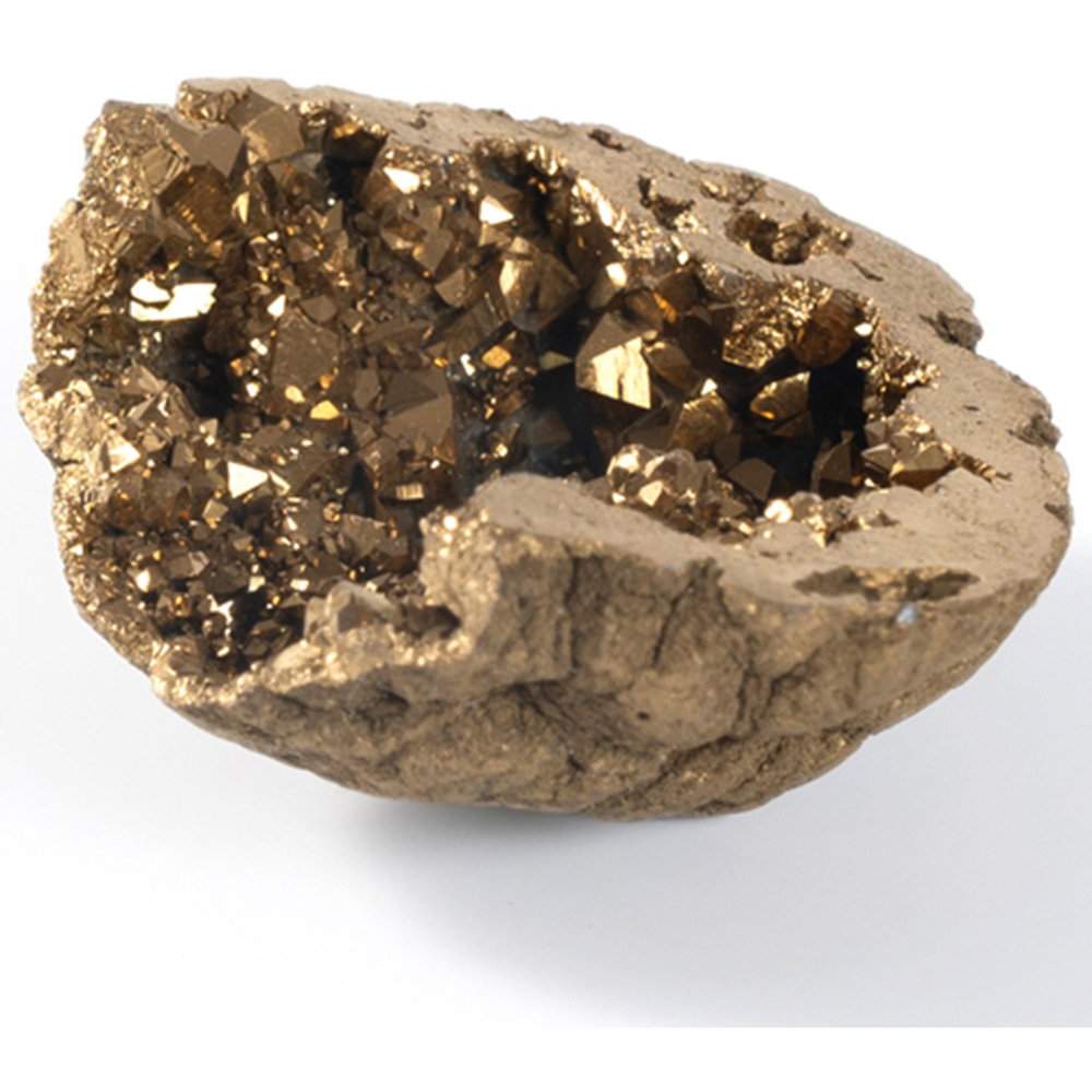 Myga Aura Golden Quartz Crystal Geode Image 2