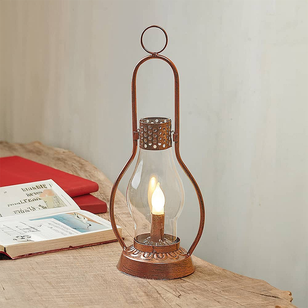 Avilo Battery Operated Vintage Kerosene Oil LED Lantern Image 2