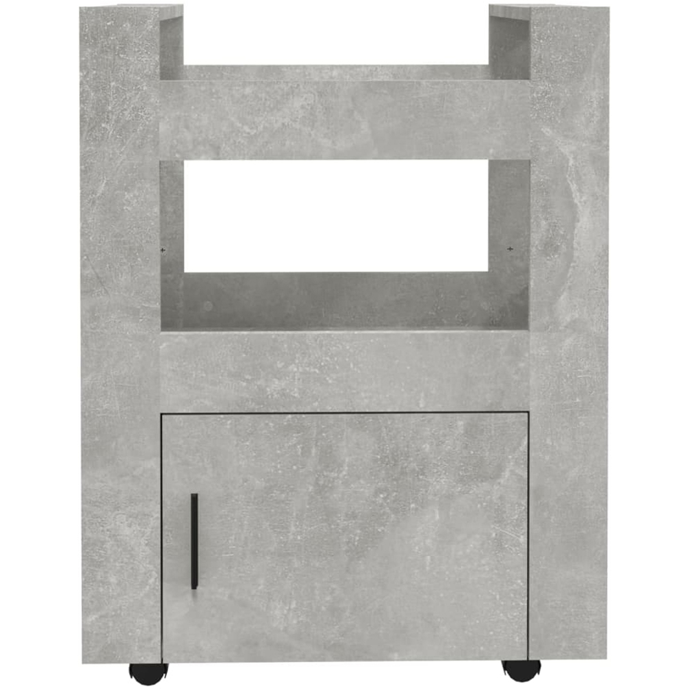 vidaXL Single Door 2 Shelf Concrete Grey Kitchen Trolley Image 5