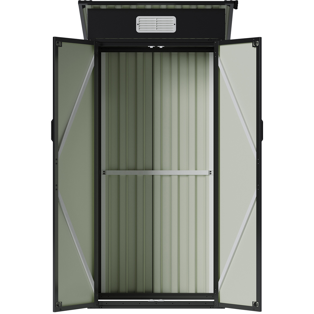 Living and Home 3 x 2ft Grey Pent Quick Assembly Metal Garden Storage Shed Image 7