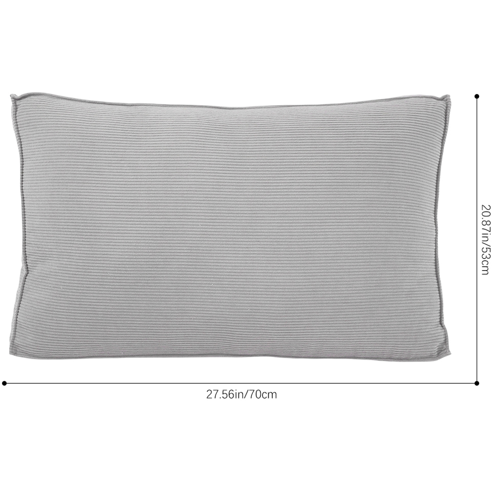 Living and Home Light Grey Soft Corduroy Cushion 53 x 70cm Image 8