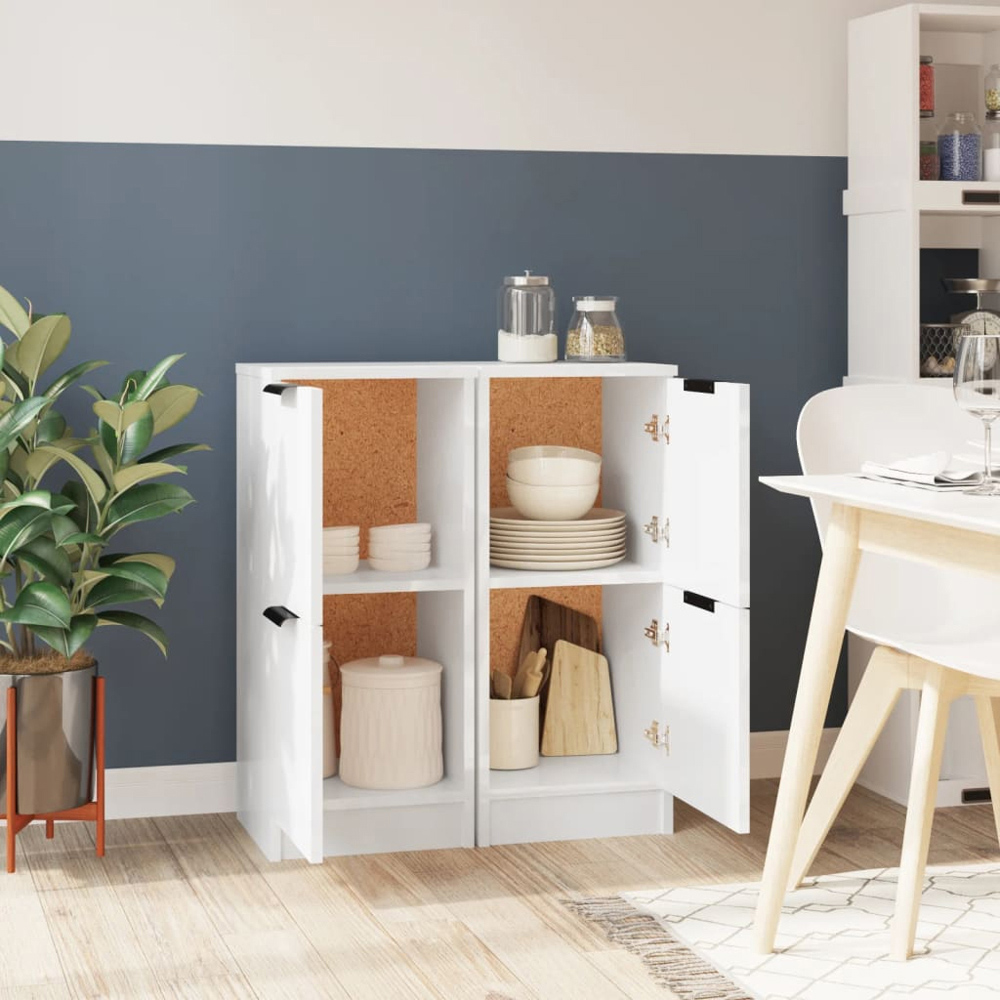 vidaXL 2 Door White Sideboard Set of 2 Image 8