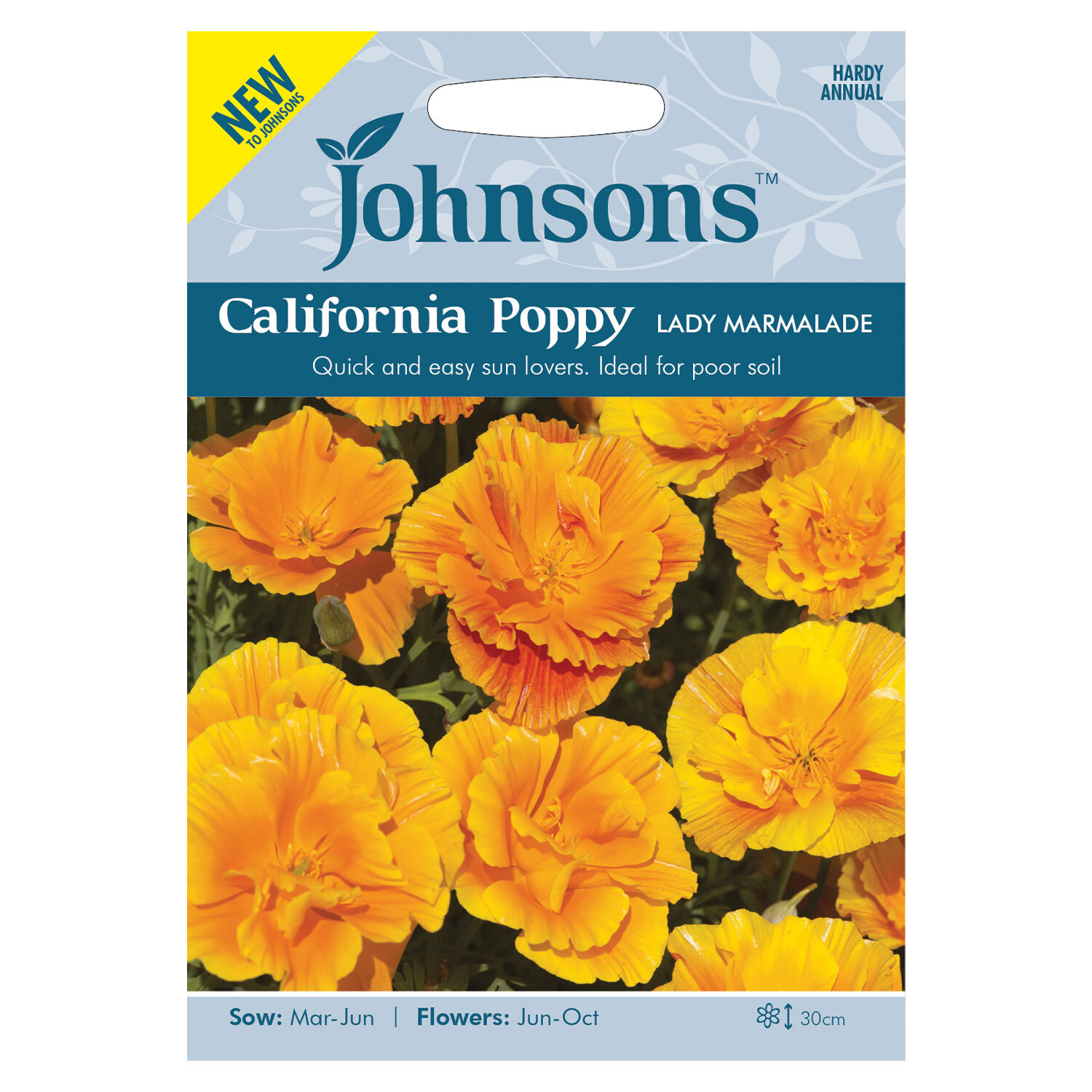 Johnsons California Poppy Lady Marmalade Flower Seeds Image 2