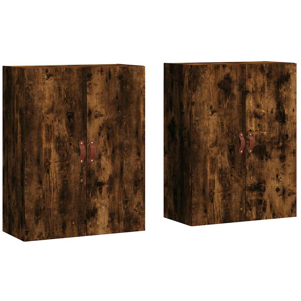 vidaXL 2 Door Smoked Oak Wall Mounted Cabinet Set of 2 Image 2