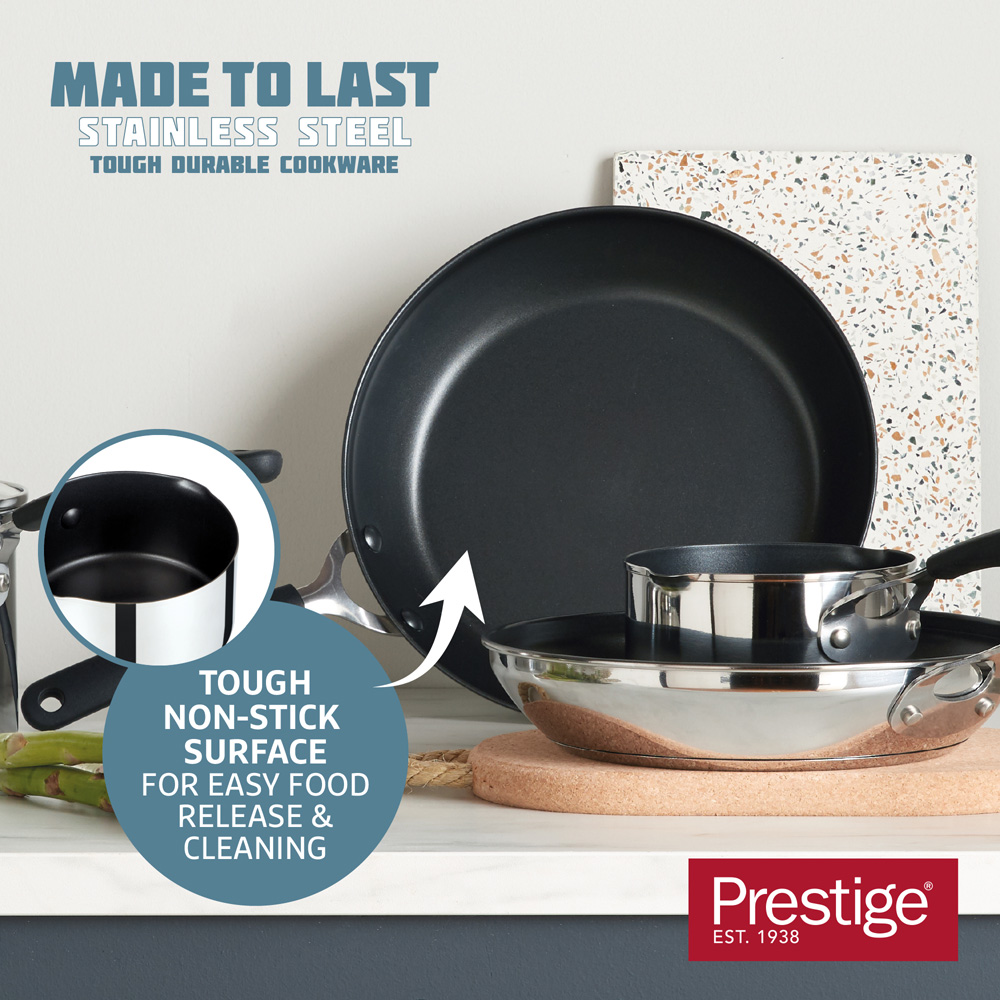 Prestige 29cm Stainless Steel Frying Pan Image 2
