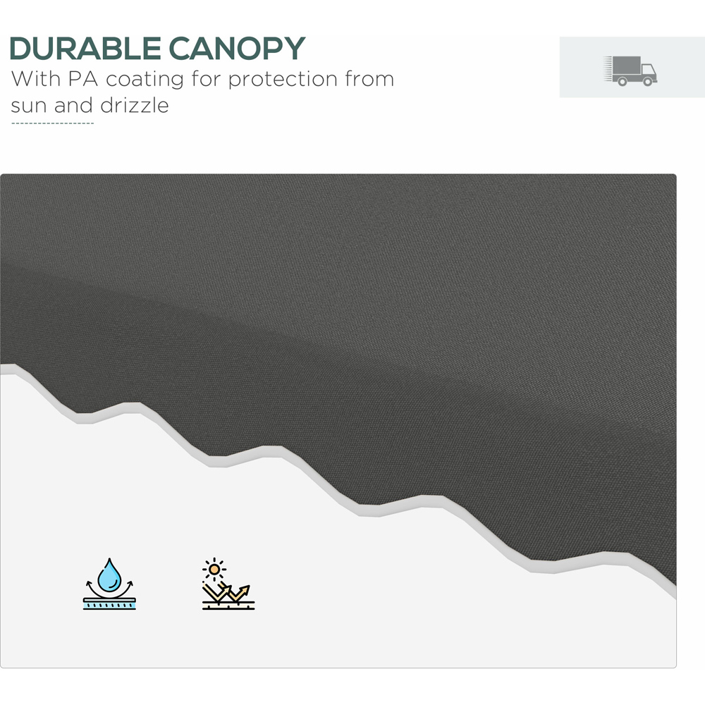 Outsunny Dark Grey Double Tier Crank Handle Cantilever Parasol with Ruffles 2.5m Image 5