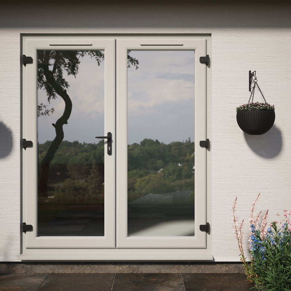 Crystal Agate and White LH Master Clear Glass uPVC Triple Glazed French Door 1690 x 2090mm Image 4