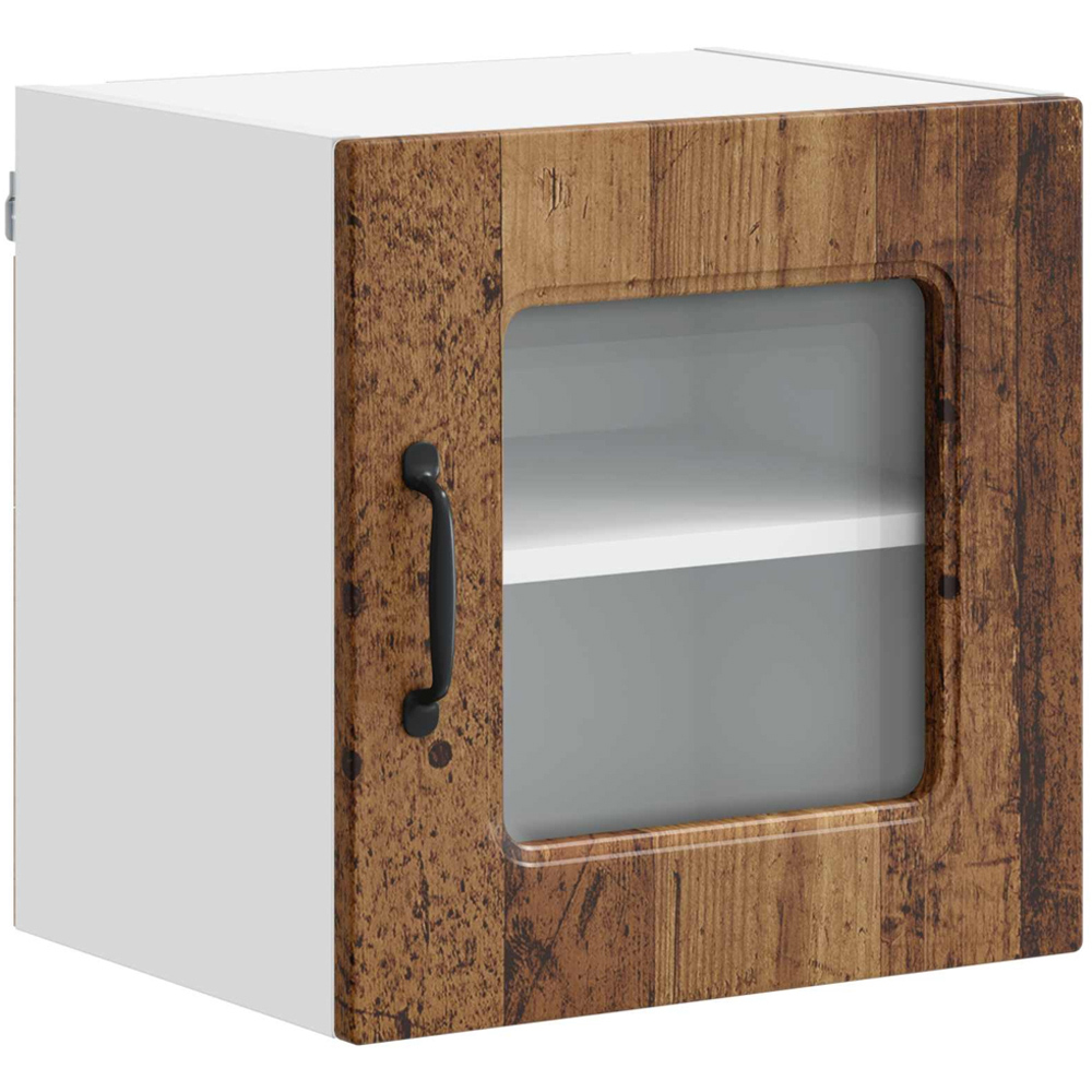 vidaXL Kalmar Single Glass Door Old Wood Wall Mounted Kitchen Cabinet Set of 2 Image 5