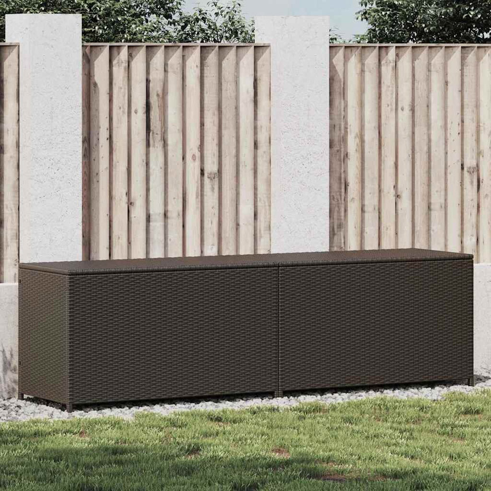 Walplus 200 x 50 x 60cm Brown Poly Rattan Garden Storage Box Image 2