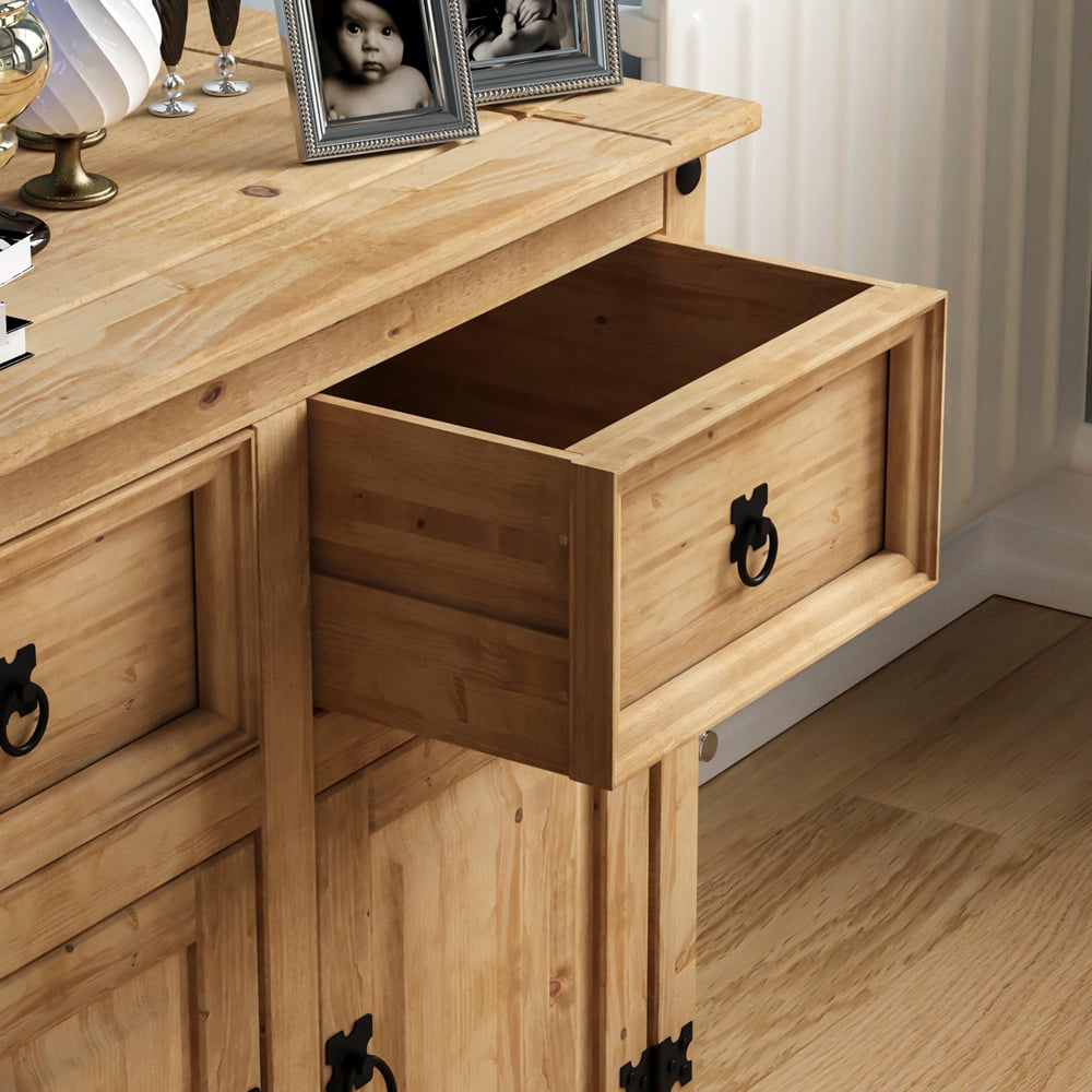 Vida Designs Corona 3 Door 3 Drawer Pine Sideboard Image 5