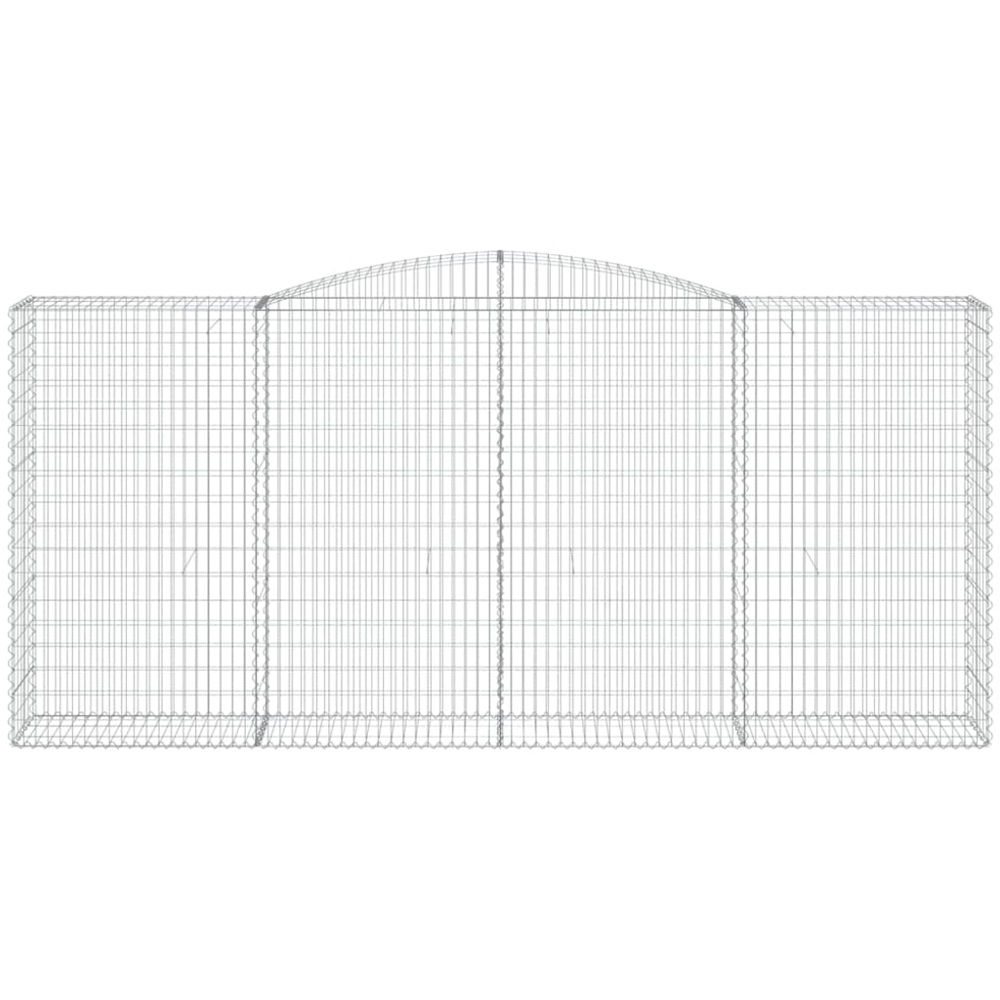 vidaXL Silver Galvanised Iron Arched Gabion Basket 400 x 50 x 180/200cm 6 Pack Image 2