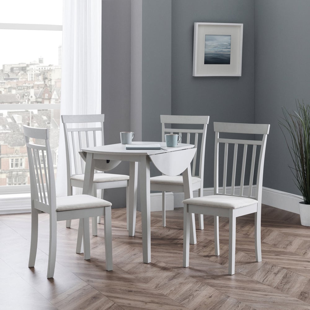 Julian Bowen Coast 4 Seater Grey Dropleaf Table Set Image 7