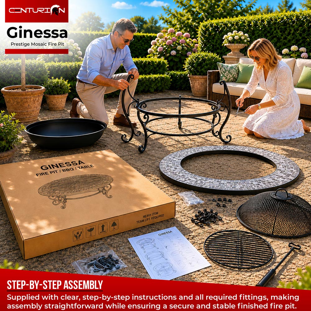 Centurion Supports Fireology Ginessa Charcoal and Cloud Grey 4 in 1 Fire Pit Image 8