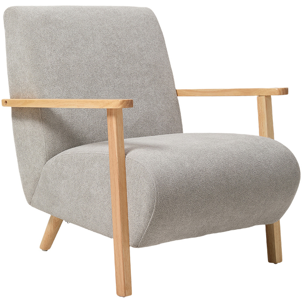 Living and Home Grey Chenille Upholstered Armchair Image 2